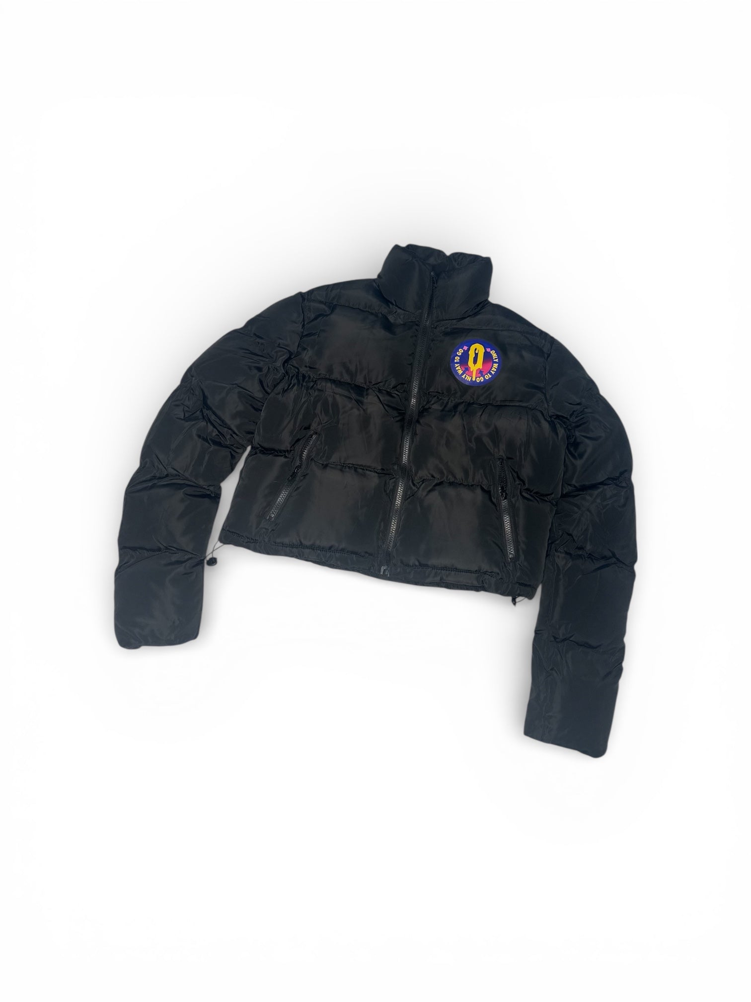 Puffer Bubble Crop Jacket w/ color patch