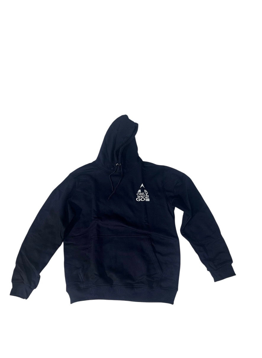 Blue Pullover Hoodie w/ White logo