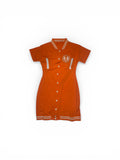 Orange & White Mini Dress