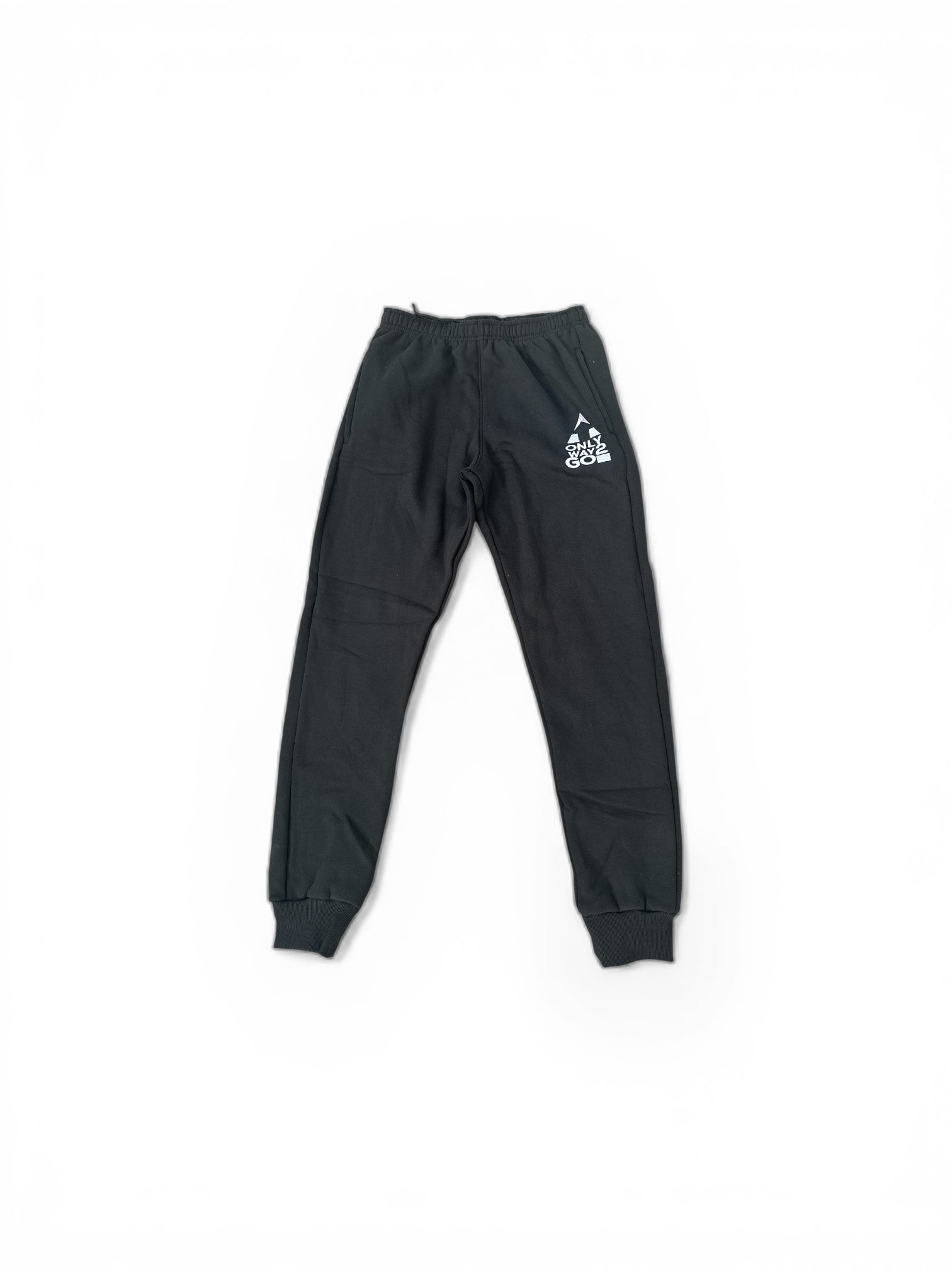 Black Sweats w/ White Stitch logo