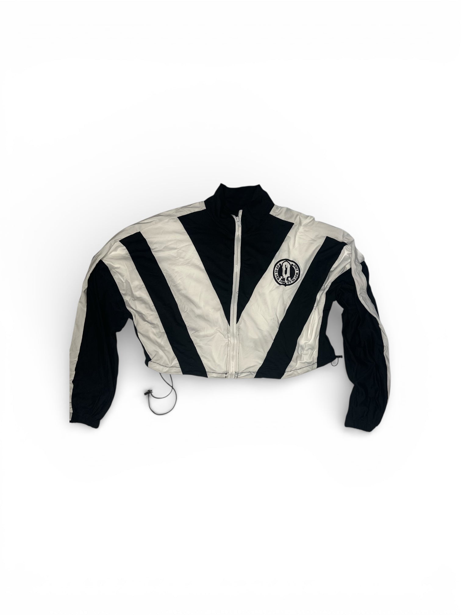 Black & White Crop Jacket Zip Up
